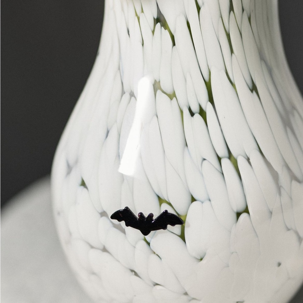 New! Anthropologie The Spooky Icon Confetti Glass Vase in Bat - Picture 2 of 11